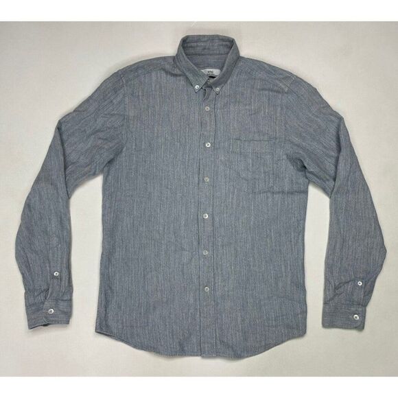 Ami Alexandre Mattiussi Button Up Shirt Women Size 38 Blue Long Sleeve - Picture 1 of 5